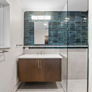Floor to Ceiling Tile Visually Expands Space