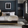 Genovese Modern Platform Bed - Black and Gold, Eastern King