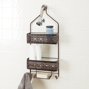 Filigree Bathroom Collection 2-Shelf Shower Caddy With Soap Holder