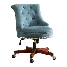 50 Most Por Tufted Office Chairs For 2018 Houzz Linon Home Decor Products Sinclair Office Chair Aqua 23 X27 X35