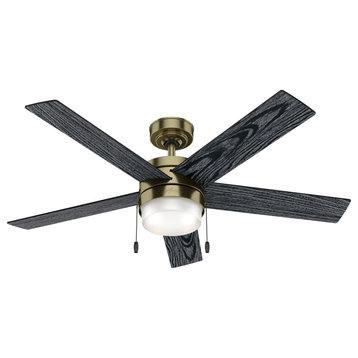 Hunter Claudette 52" Ceiling Fan w/LED Light 59622 - Modern Brass