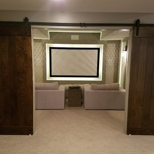 Photo of a modern home cinema in Kansas City.