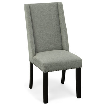 Laurant Upholstered Dining Chair Set of 2, Charcoal/Espresso