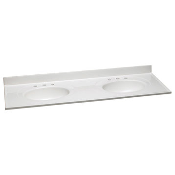 Design House 554907 61" Engineered Stone Vanity Top - Solid White