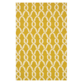 Loloi Venice Beach Collection Rug, Goldenrod and Ivory, 3'-6