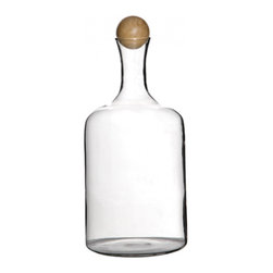 Glass and Wood Ball Cap Type 2 Bottle - Vases