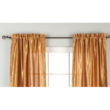 Gingery Gold Rod Pocket Textured Curtain / Drape / Panel - 84" - Piece