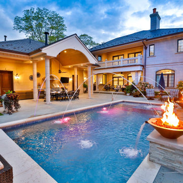 Park Ridge, IL Rectilinear Swimming Pool with Interior Hot Tub