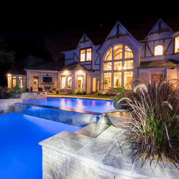 Argyle Infinity Double Pool, Dual Grottos & Dolphin Slide