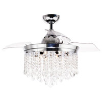 46“ Abella Modern Crystal Retractable Ceiling Fan with Lights and Remote Control