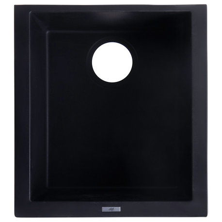 Black 17" Undermount Rectangular Granite Composite Kitchen Prep Sink