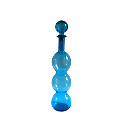 ITALIAN TRIPLE BALL GURGLE DECANTER IN BLUE - Vases