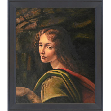 La Pastiche Virgin of Rocks (young woman) with Gallery Black, 24" x 28"