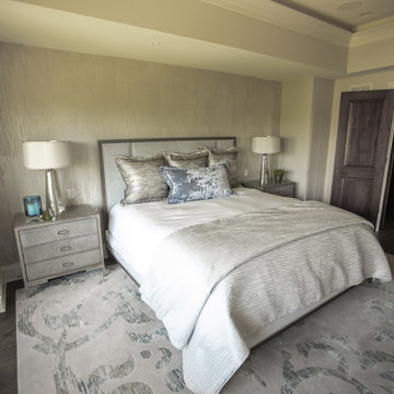 Master Bedroom with Custom Wall Treatment
