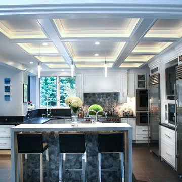 Illuminated Coffered Kitchen