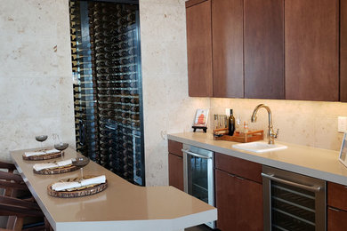 Inspiration for a contemporary wine cellar remodel in Los Angeles