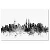 Michael Tompsett 'Kuala Lumpur Skyline B&W' Canvas Art, 30"x47"