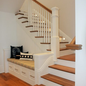 Custom Solid Smoked White Oak Floor and Stairs