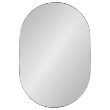 Rollo Capsule Framed Wall Mirror, Silver 20x30
