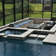 fire place outdoor dining