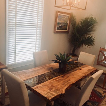 Curly Maple Table with River Rock