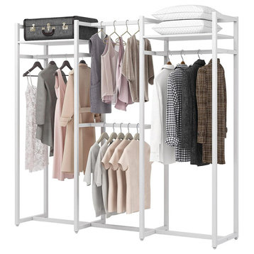 Tribesigns 70.08'' Metal Clothes Rack Heavy Duty, White