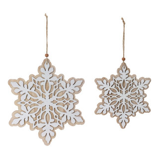 Melrose International White Wood Snowflake Cut main image 0