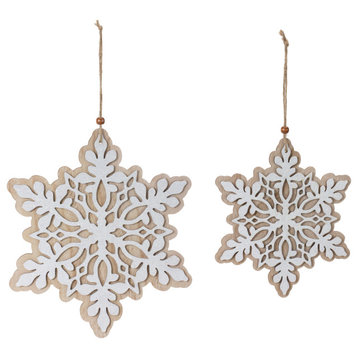 Wood Snowflake Ornaments, 2-Piece Set4