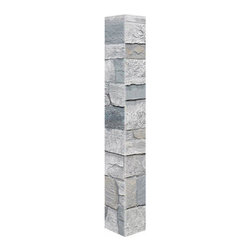 142-CT2-BRIGHTON WIDE STACKED STONE OUTSIDE CORNER - 48"H X 3 &frac12;" W X 1 &frac12;"D - Wall Panels