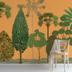 Chitran Pichwai Style Wallpaper Designed for Walls Yellow Color - Wallpaper