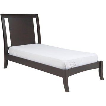 Modus Nevis Contemporary King Low Profile Solid Wood Sleigh Bed in Espresso