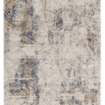 4' X 6' Beige Abstract Printed Area Rug