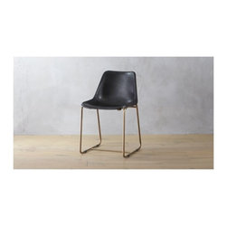 roadhouse black leather chair | CB2 - Dining Chairs
