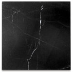 Stone Center Online - Nero Marquina Black Marble 12x12 Tile Honed, 100 sq.ft. - Nero Marquina Black Marble tile 12" width x 12" length x 3/8" thickness; Honed (Matte) finish