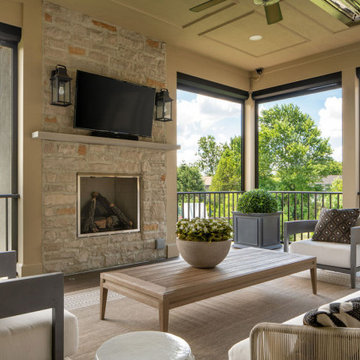 Outdoor Living - Screened Porch with Fireplace