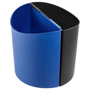 Safco Large Desk-Side Receptacle in Black & Blue