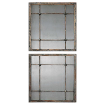 Saragano Square Mirrors, Set of 2 By Designer Grace Feyock