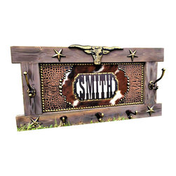 S Cowboy - Western Wall Mount Hat and Coat Rack - Wall Hooks