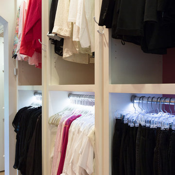 Organized Hanging Clothes in Master Closet
