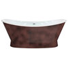 HEATGENE 66" Acrylic Freestanding Bathtub Soaking Tub-Bronze Colour