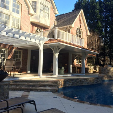 Pool cabana,deck,arbor