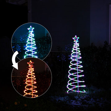 Spiral 5 Foot Christmas Tree with Multicolor LED Lights