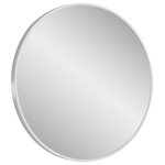 Design Element - Vera 28 in. x 28 in. Modern Round Framed Brushed Steel Wall Mount Mirror - The Vera mirror collection by Design Element provides a beautiful finishing touch to your home decor. Available in different finishes and shapes, all Vera mirrors features a lightweight and durable steel frame. While these modern styled mirrors are perfect to pair up with your bathroom vanity, they are also an excellent choice for other rooms in your home such as bedrooms, living rooms and hallways.