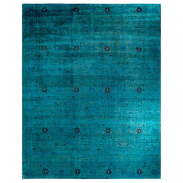 Overdyed, One-of-a-Kind Hand-Knotted Area Rug Blue, 12' 1" x 15' 3"