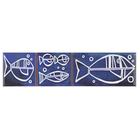 Captain Aquatico Deep Blue Ceramic Wall Trim