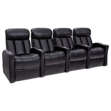 Seatcraft Baron Home Theater Seating, Black, Row of 4