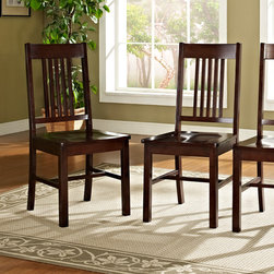Contemporary Cappuccino Wood Chairs - Dining Chairs