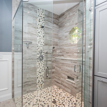 Grey and White Master Bathroom Suite