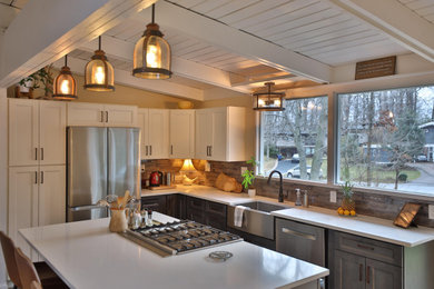 Kitchen remodeling in Poquoson, VA with a white granite countertop