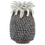 Currey and Company - Currey and Company 1200-0480 Waikiki, Medium Pineapple In 14 In and 8. - The Waikiki Medium Blue Pineapple decorative accesWaikiki Medium Pinea Blue/White *UL Approved: YES Energy Star Qualified: n/a ADA Certified: n/a  *Number of Lights:   *Bulb Included:No *Bulb Type:No *Finish Type:Blue/White